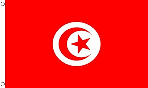 Flagtex Tunisia Flag 3ft x 2ft African National Flag Red with White Circle Crescent Star Premium Polyester Brass Grommets Double Stitched 90cm x 60cm Indoor Outdoor Banner Decoration