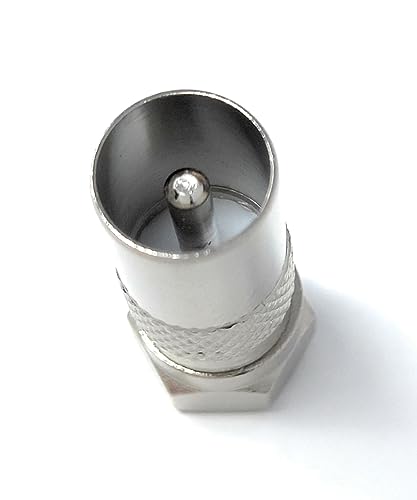 DRUT 1pcs F Type Male Plug to TV RF Male Male Freeview Aerial Antenna Cable Lead Adapter Converter (Silver) - Image 3