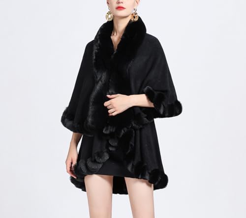 Chal de mujer con cuello de piel elegante para lucir sofisticada en tus eventos de invierno 2