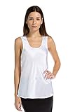 Fishers Finery Women's 100% Mulberry Silk Camisole; Crew Neck (White, L)