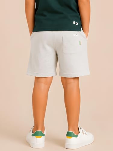 Image of Pilolo Kids Soft Cotton Terry Lycra Adjustable Drawstring Pocket Shorts for Boys