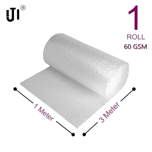 Image of IJI Bubble Wrap Heavy-Duty 60 GSM 1Meter x 3Meter Packing Material Roll 1 Meter Wide Moving and Cushioning for Fragile Items Multipurpose usage