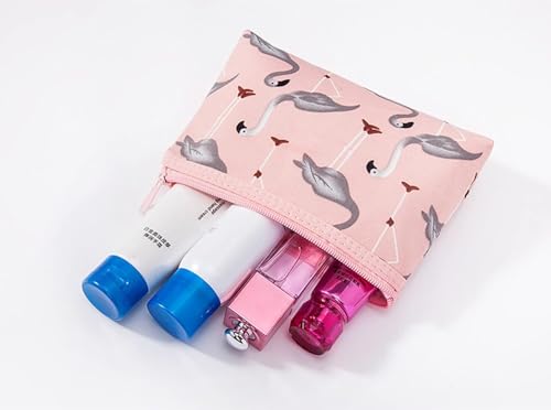 LATIQ MART 3 in 1 Cosmetic Vanity Flamingo Makeup Pouch Travel Organizer Toiletry Pouch for Women Zippered Transparent Portable Pouch Set, Large, Medium, Small 6 31jCAaVmvVL