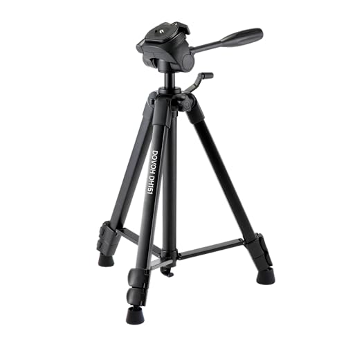 DOVOH Heavy Duty Tripod for Laser Level, Adjustable Height for Camera with Bubble Level 1/4"-20 Screw Mount, DH151