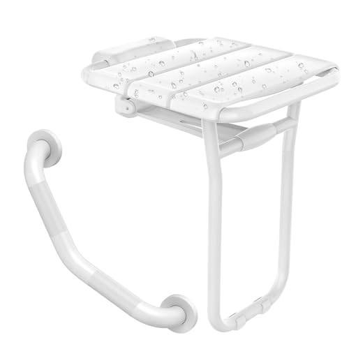 Shower Seat with V-Shaped Grab Bar