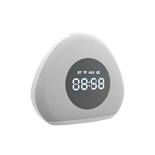 Preisvergleich Produktbild Technology Spiegelleuchte Bluetooth-Lautsprecher, Subwoofer-Handy-Audio-Außenlautsprecher Wecker 10W Großvolumen-Sound (Color : White)