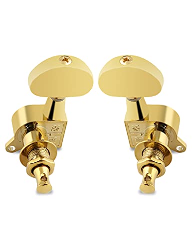 Bogart Sealed Guitar String Tuning Pegs Tuning Machines Grover Machine Heads Tuners Tuning Keys 3 Left 3 Right For Acoustic Guitar Or Electric Guitar Half Round Head Gold #TOP7
