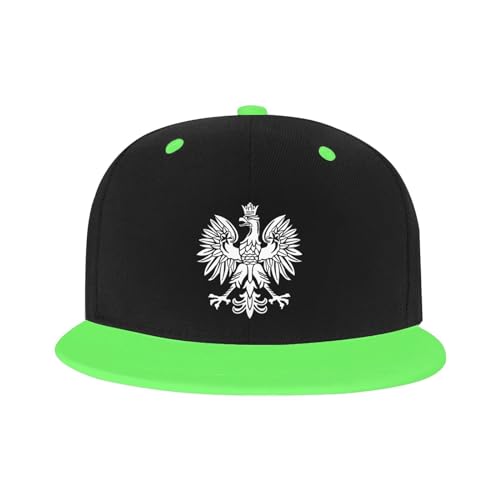 Polska Eagle Poland Pride Flat Bill Hat Unisex Kids Adjustable Fashion Hip Hop Flat Bill Hat Red2