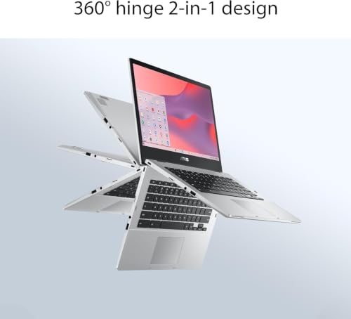 Image of ASUS Chromebook Flip CX1 2-in-1 Laptop (14 inch FHD Touchscreen, Intel Celeron N4500, 8GB RAM, 192GB Storage (128GB eMMC + 64GB SD Card)), Convertible for Student, Home, Spill-resistant, Webcam, Chrome OS