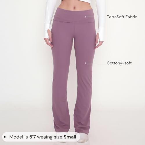 Image of Terractive Cuddle Flares for Women | TerraSoft Ultra Soft, Super Stretchy & Sweat-Wicking Flare Pants | High-Waist Tummy Tuck Workout & Lounge Pants