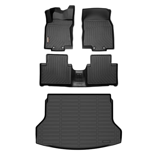 Binmotor-All Weather Floor Mats Cargo Liner for Nissan Rogue 2014-2020(Not for Sport/Hybrid/Select/7-Seater), Car Mats with Trunk Mat Full Set, Heavy Duty Car Floor Liners for Rogue Accessories
