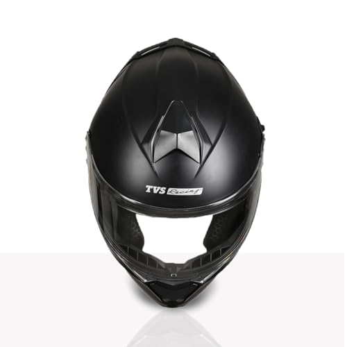 Image of TVS Racing SuperPose Smoked Dual Visor Flip Up Modular Helmet for Men and Women, ISI DOT Certified, ABS Shell, Quick Release Visor, Lightweight, Ventilated, Open Face to Full Face
