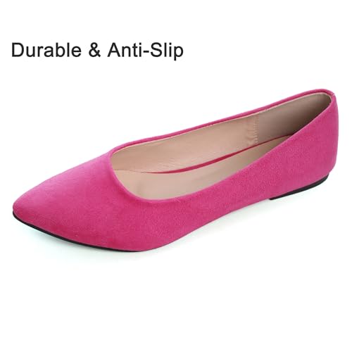 Image of Dear Time Women's Pointed Toe Ballet Flats Simple Casual Office Work Flats Slip-on Comfortable Shoes