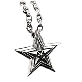 ZFHTJEKNCS Sterling Silver Punk Five-Pointed Star Pendant Thai Silver Korean Men and Women Large Pendant