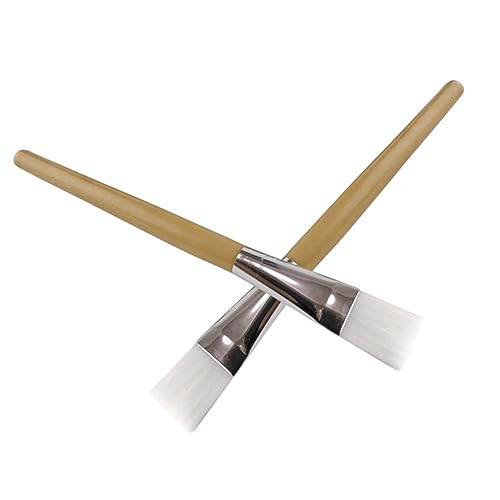 ARTSEWPLY Wooden Long Handle Mask Brush 2pcs Diy Mask Tool for Smooth Even Coverage
