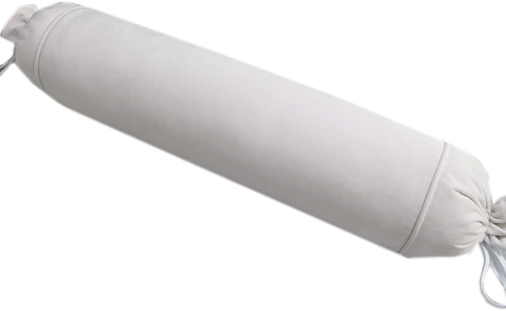 Round Velvet Roll Pillow, Soft Long Bolster Pillow Sofa Decorative Cervical Support Pillows Cylinder Round Cushion Neck Knee Pillows for Sleeping, Bed, Sofa (White, 60×16cm/23.6×6.3inch)