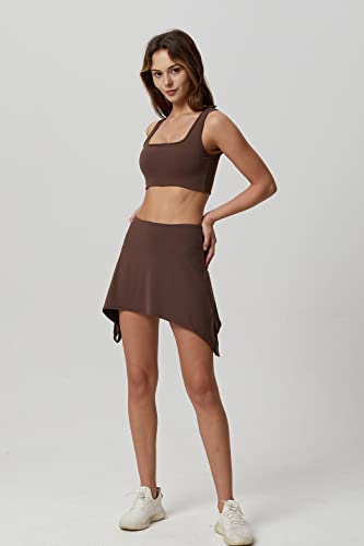 QINSEN Women's Two Pieces Active Dress Sports Bra Tank Top Built in Shorts Mini Skirt Active Dresses2