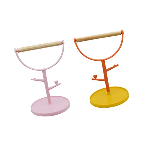 Ipetboom Verktygsleksaker 2St Stående Balkong Sittpinnar Tillbehör Papegoja Stall Lekställning Träning Balans Inomhus Tåg Trä Bordsskiva Leksak Bur Fåglar Fågel Abborre Ställ Gunga Lek