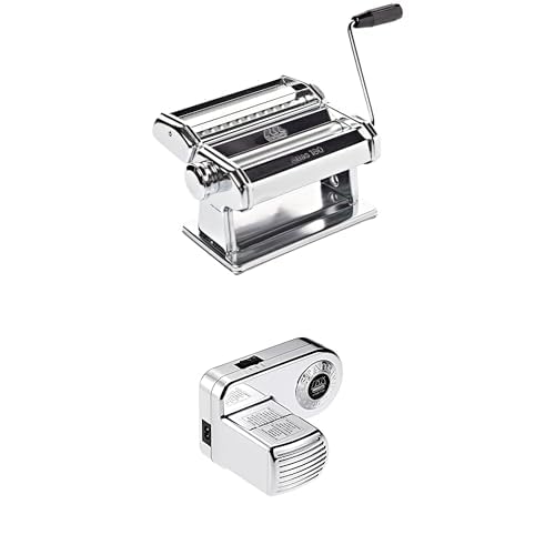 Set Preparazione Pasta, Macchina per la Pasta Atlas 180 + Motore + Essiccatore + Accessori Fettuccine e Taglioni, Accessori per Cucina, Materiali di Qualità, Made in Italy.