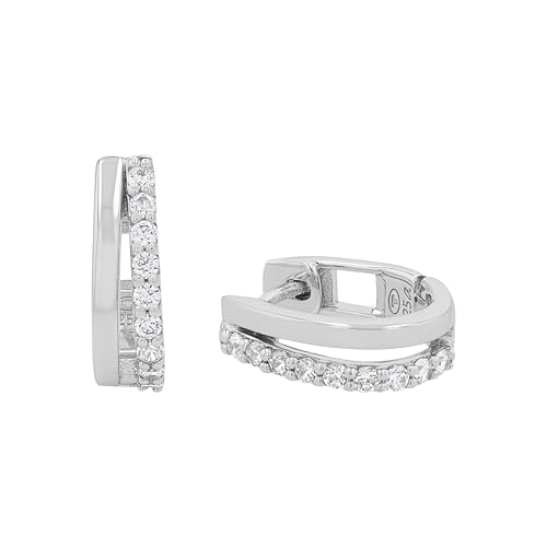 Créoles TOM TAILor argent 925 anti-ternissement boucles d'oreilles femme zircone