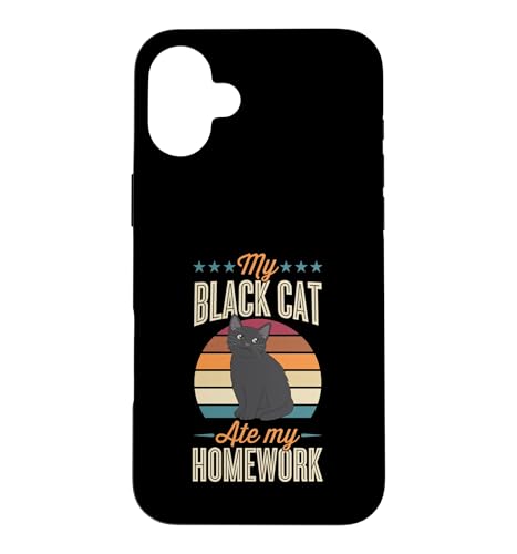 My Black Cat Ate My Homework ���g���X�^�C�� ��������y�b�g�L �X�}�z�P�[�X iPhone 16 Plus �p