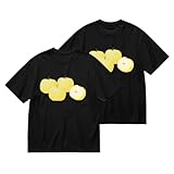 [NBKING] 秋の味覚の梨 Tシャツ メンズ 半袖 丸首 綿100% 夏服 カットソー カジュアル おしゃれ 快適 通気性 軽い 柔らかい L