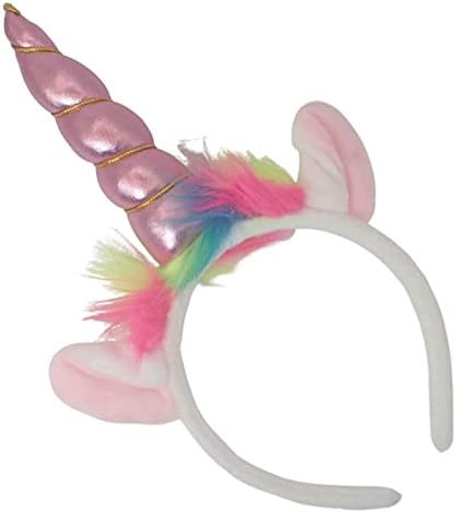 AROGEAR Unicorn Horn Headband Flower Ears Headband Rainbow Color 5 Pack