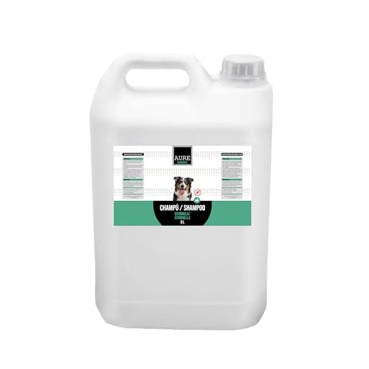 Champú Repelente de Parásitos Externos - Champú para Mascotas - 5 L - Protege contra Insectos - Apto para Todas Las Razas - Fácil y Sencillo de Aplicar - Aure
