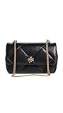 Tory Burch Women's Mini Kira Diamond Flap Bag, Black, One Size