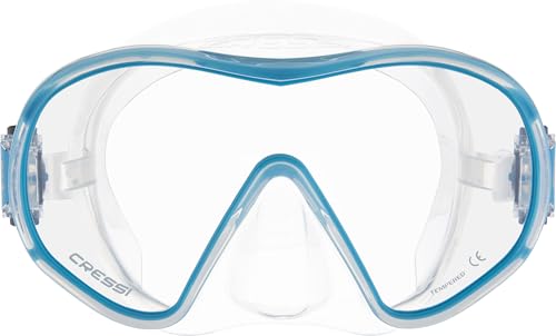 Cressi F-Dual Mono-Lens Masks, Clear/Turquoise