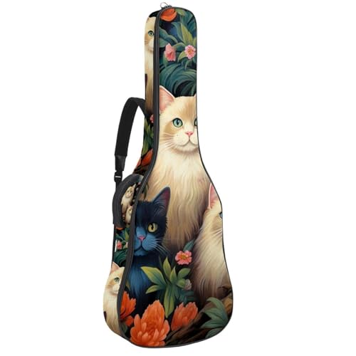Sac de guitare acoustique chat coloré 42.9 pouces imperméable