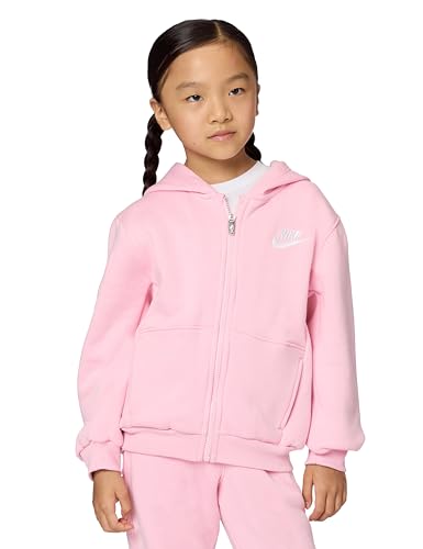 Nike Club Fleece bébé fille sweat à capuche zippé rose en coton