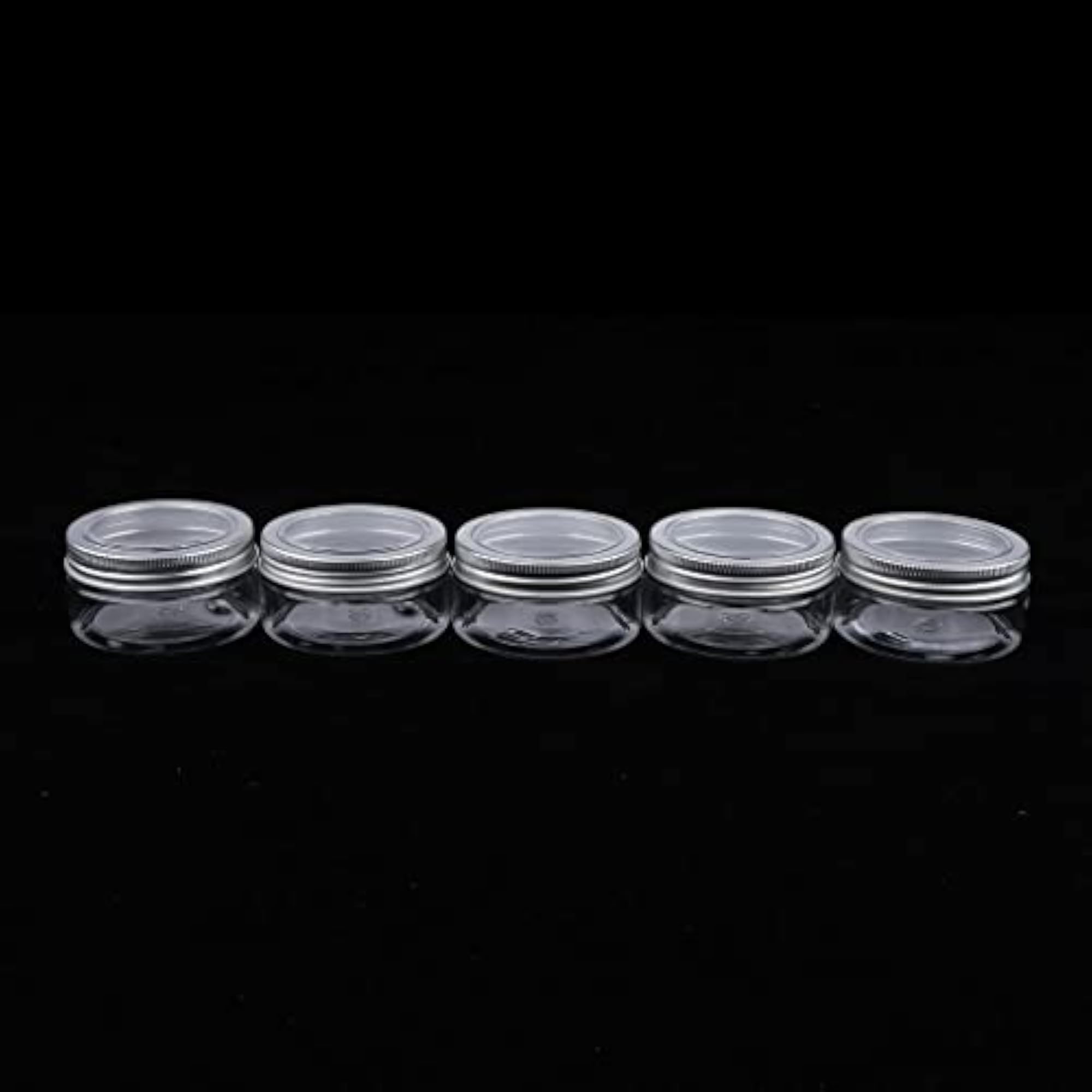 5pcs Clear Makeup Pot Empty Cosmetic Jars, 80ml