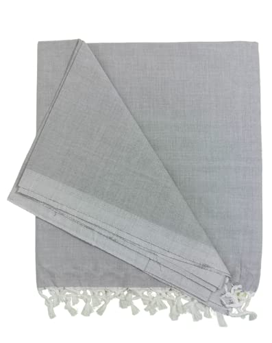 Image of Arvore Bunkaar Pure Handloom 100% Soft Desi Bamboo Viscose Soft Bhagalpuri Andi Chadar /Summer Blanket /Khes /Top Sheet /AC Blanket /Odhne wali Chadar (Grey, Plain, 1, Bhagalpuri Chadar)