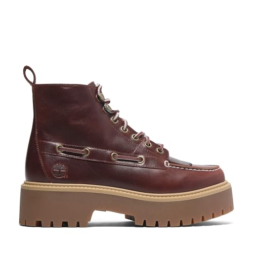 Timberland Timberland Women's Stone Street Platform Kiltie Boot, Burgundy Full Grain, 6 Medium