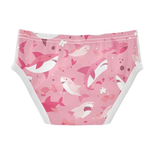 KLL Shark Pink Background Toddler Boys' Soft Nighttime Underwear Breathable Children Panties2
