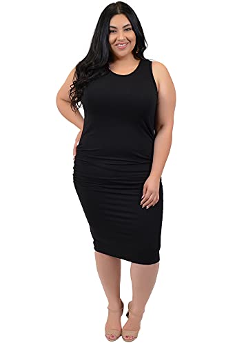 Stretch is Comfort Women s Plus Size Tank Dress Black 3X
