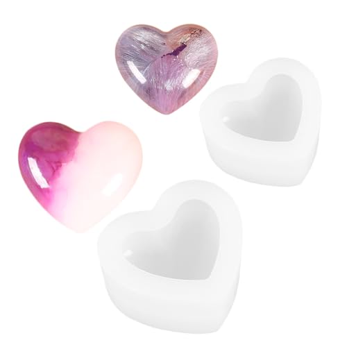 Lot De 4 Moules En Silicone Cœur Pour Résine, Bougies, Savon - 3D, Tailles Différentes, Pour DIY Et Décoration