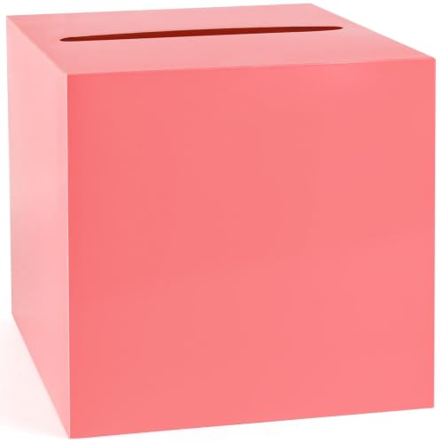 Image of Light Red Card Box Wedding Favors Gift Card Boxes Post Box Cardboard Receiving Money Box Holder for Wedding Reception, Baby Showers, Anniversary, Birthday Party, Retirement, Graduation Envelope Holder
