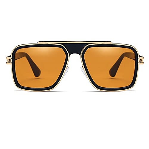 Trendy Retro Sunglasses for Men Women Stark Vintage Shades 70s Italian Fashion Square Metal Glasses2