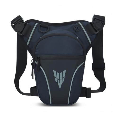 Bolsa Pierna Moto,Bolsa de Cintura Oxford para Motocicleta,Bandolera Lateral táctica Bolso Militar,con Correa de Pierna Ajustable & Tira Reflectante, para Ciclismo Pesca Camping Deporte