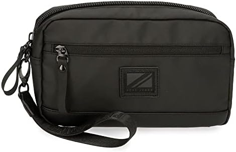 Pepe Jeans Hoxton Bolso de Mano Negro 24,5x15x6 cms Poliéster y PU