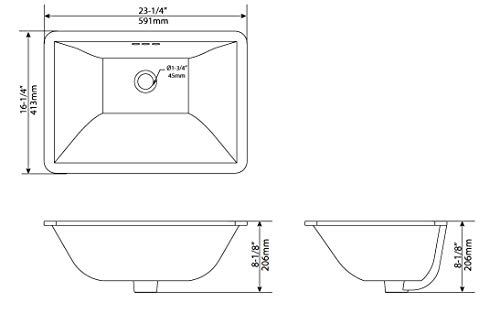 Kraus Elavo 23-Inch Rectangular Undermount White Porcelain Ceramic Bathroom Sink With Overflow, Kcu-251 #TOP4