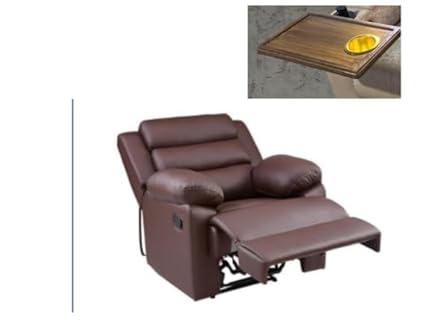 Manual Recliner | 1 Seater Sofa |1 Food Tray | 1 Seater Chair Sofa | Finish Model RT02