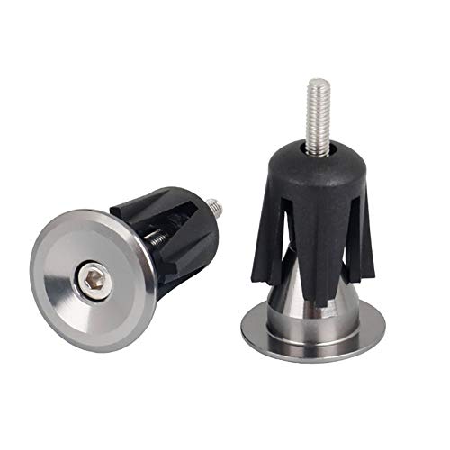 ZOOENIE 1 Pair Bar End Plugs Handlebar End Caps Bicycle Handlebar Plugs for Most Bikes Mountain Bikes, Road Bikes, MTB, BMX (Silver)