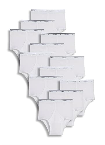 Jockey Men's Underwear Classic Full Rise Brief - 12 Pack, White, 36