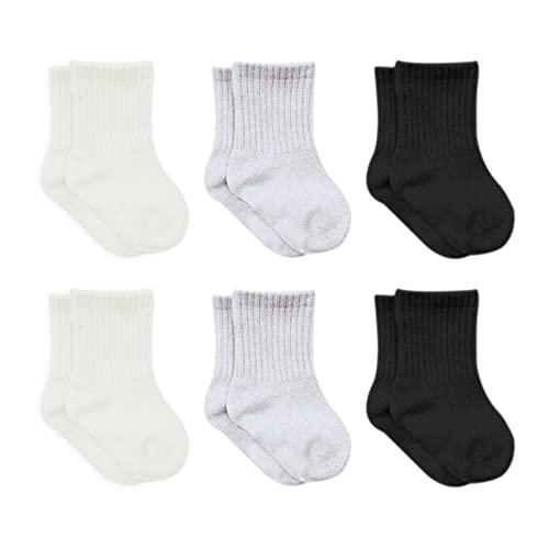 Image of bistyle Baby Grip Ankle Socks 6 Pairs | Newborn Infant Toddlers Socks Organic Cotton | Kids Boys Girls Ankle