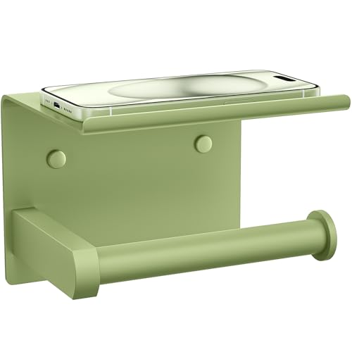 Toilet Paper Holder with Shelf Wall Mounted Toilet Paper Roll Dispenser
