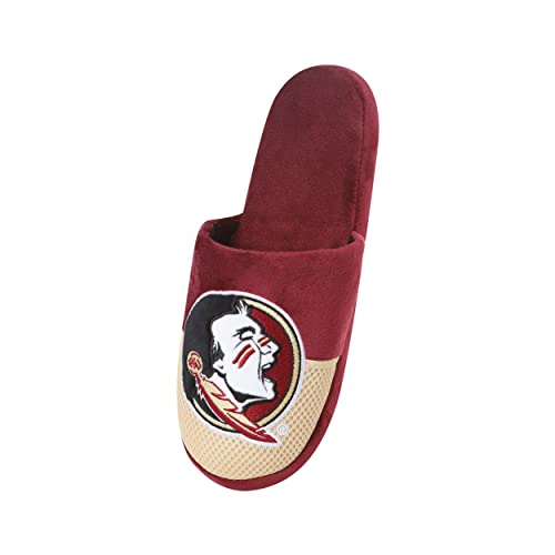 Image of FOCO Oklahoma Sooners NCAA Mens Team Logo Staycation Slippers