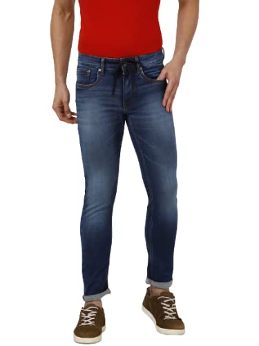 Llak JEANSMen Denim Cotton Solid Skinny Fit Jeans - Blue (36)_208-JN-128